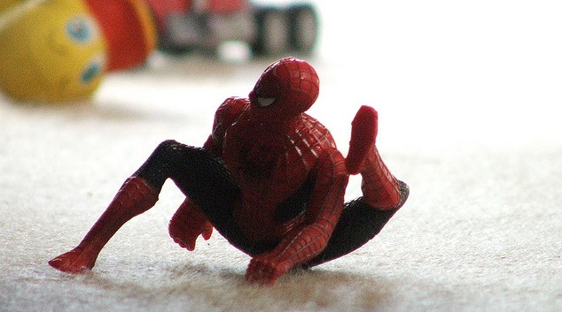 SpiderMan Spider Man Action Figure doing yoga