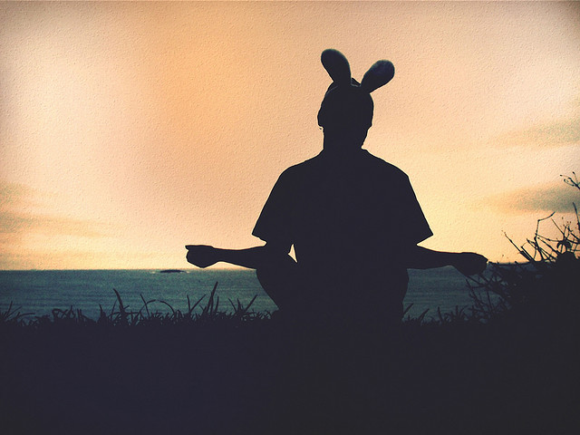 Yoga Yogaman with bunny ears