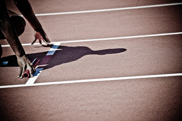 On your marks Getting set in starting blocks