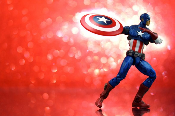 Captain America Captain America Throwing Shield and Getting Buff