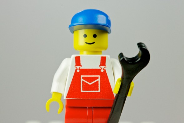 Just Fix It Exercise Lego with wrench, telling you to fix your unhealthy habits