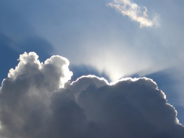 Silver Lining Sun Breaking Through Clouds, showing silver lining