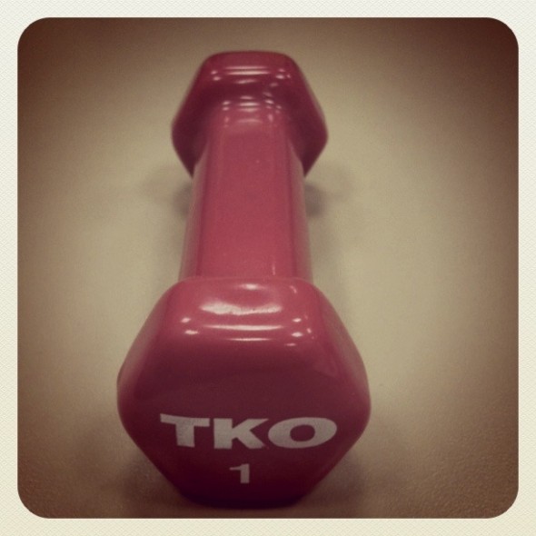 pink dumbbell